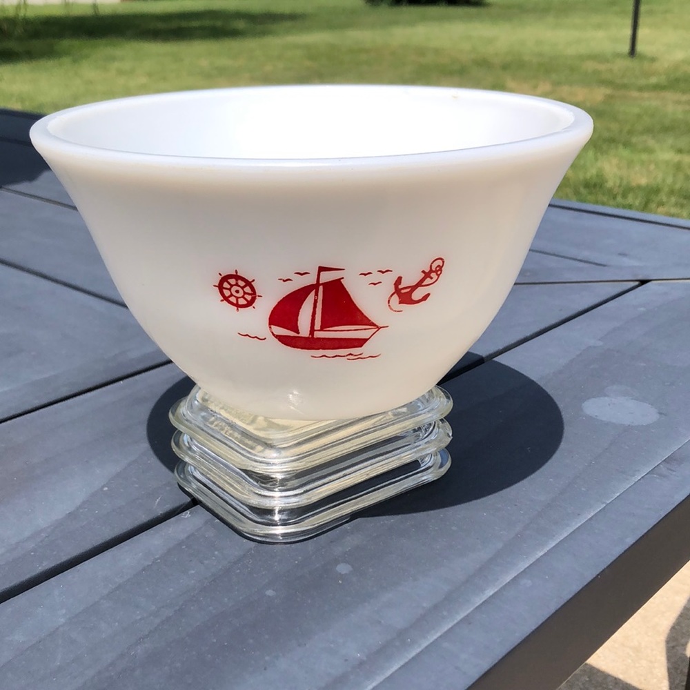 McKee red sailboat mixing bowl